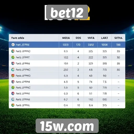 Comparativo de odds entre bet12 e concorrentes