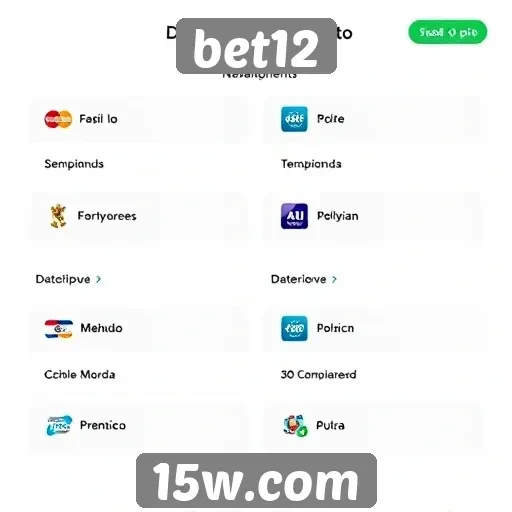 Opções de pagamento disponíveis no bet12
