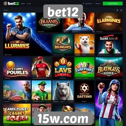 Variedade de jogos disponíveis na plataforma bet12